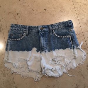Free people two toned jean shorts